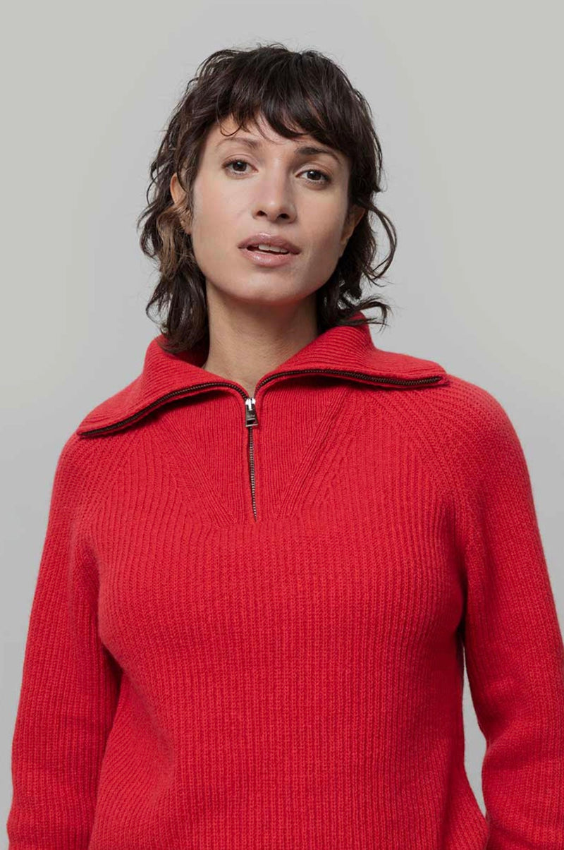 RIFO Annalisa recycled wool sweater red papavero women
