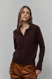 RIFO Demetra recycled wool polo sweater brown caffe women