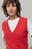 RIFO Melania recycled wool vest red papavero women