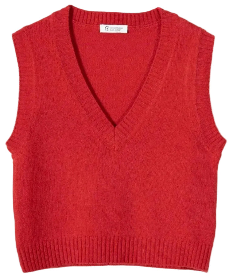 RIFO Melania recycled wool vest red papavero women