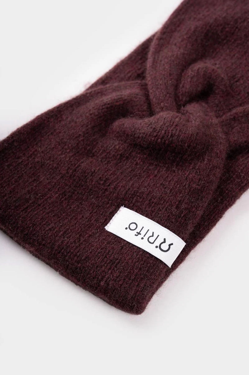 RIFO Nadia recycled cashmere headband brown caffè women