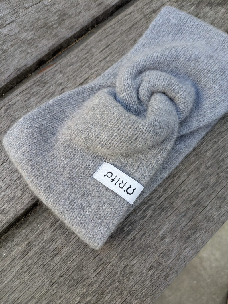 RIFO Nadia recycled cashmere headband grey calce women