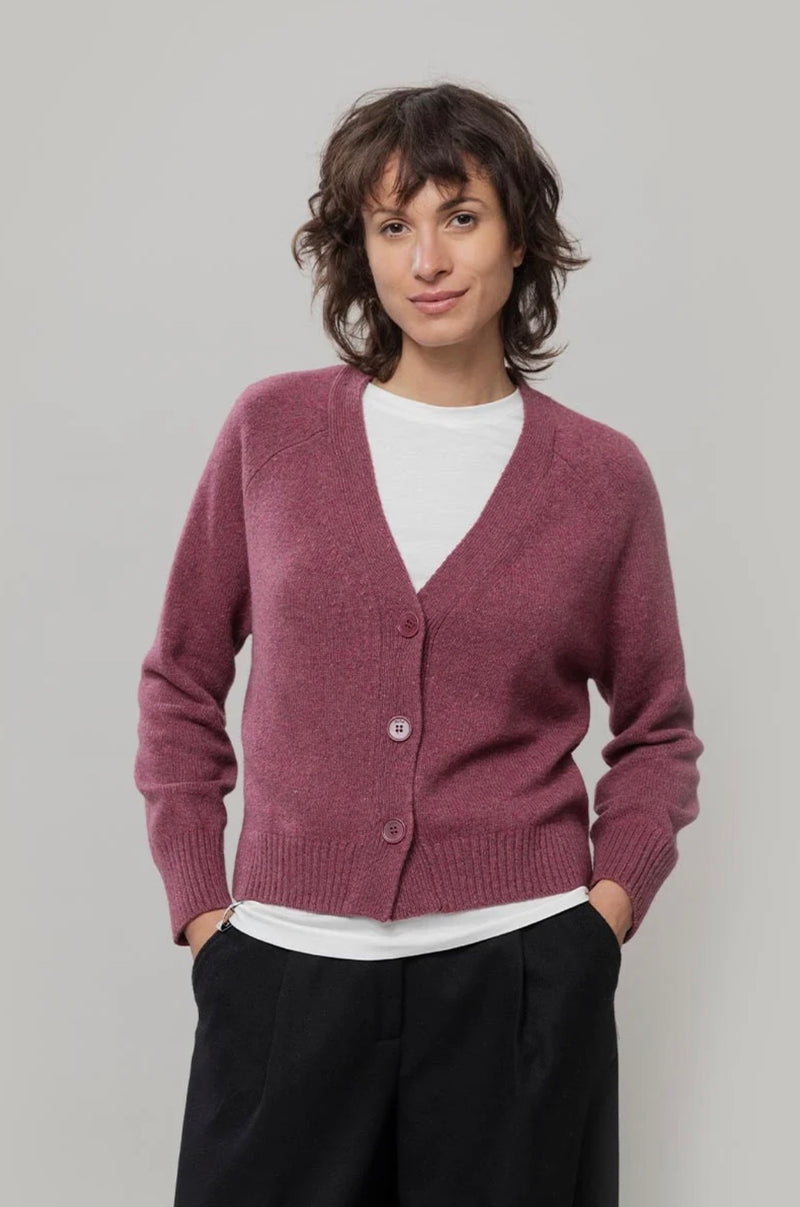 RIFO Tosca recycled cashmere cardigan red marsala women
