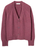 RIFO Tosca recycled cashmere cardigan red marsala women