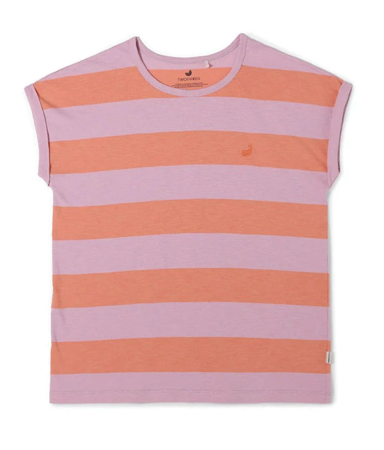 TWOTHIRDS Santandria striped t-shirt orange pink women