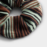 DEDICATED Rib scrunchie irregular stripes green women