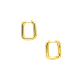 Gold hoop earrings on a white background