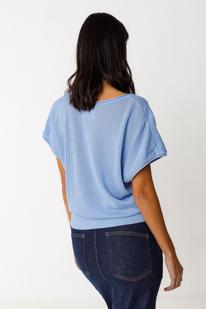 SKFK Zelia knit top B4 sky blue women