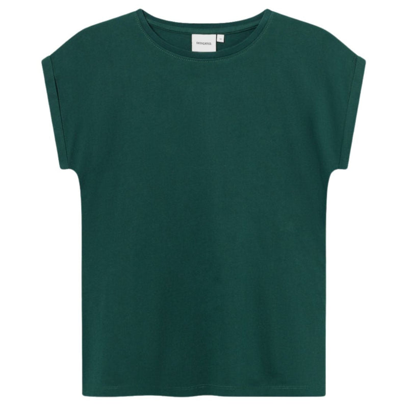 DEDICATED Visby base t-shirt dark green women