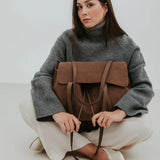 ANN KURZ Greatest shopper bag suede mix fango women