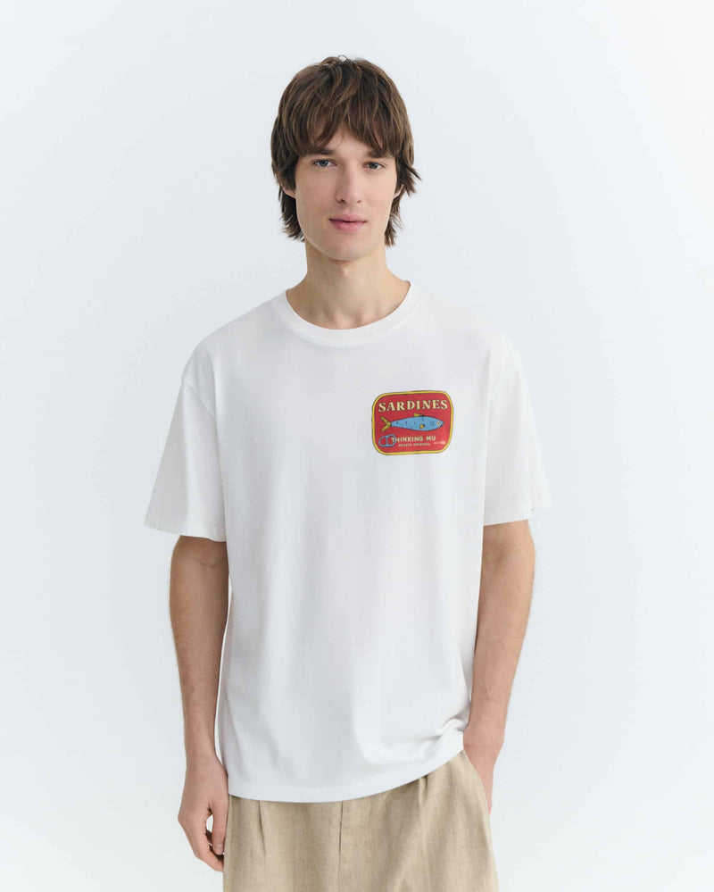 THINKING MU Aaron sardines t-shirt white men