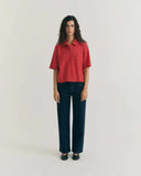 THINKING MU Ane seersucker blouse red checks women