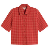 THINKING MU Ane seersucker blouse red checks women