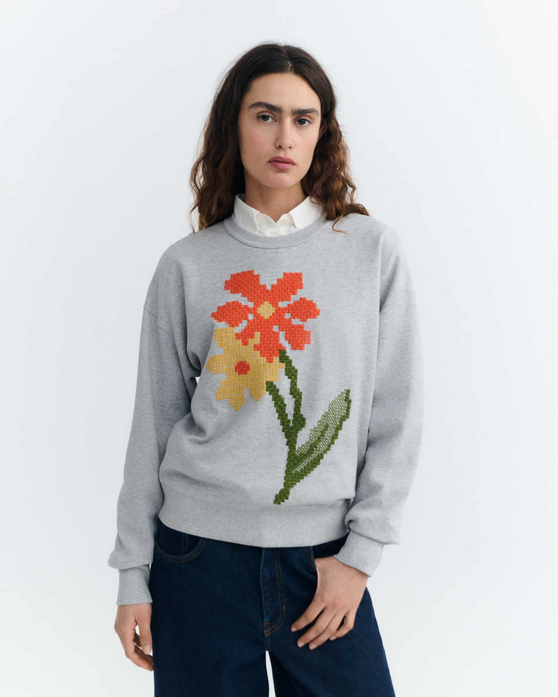 THINKING MU Jodie sweatshirt poppy grey women