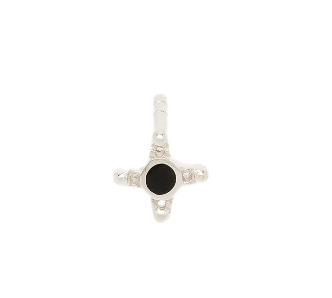 WILDTHINGS COLLECTABLES Timeless black stud earring recycled silver single piece