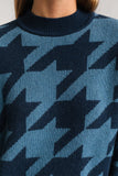 TWOTHIRDS Millisle jumper houndstooth blue women