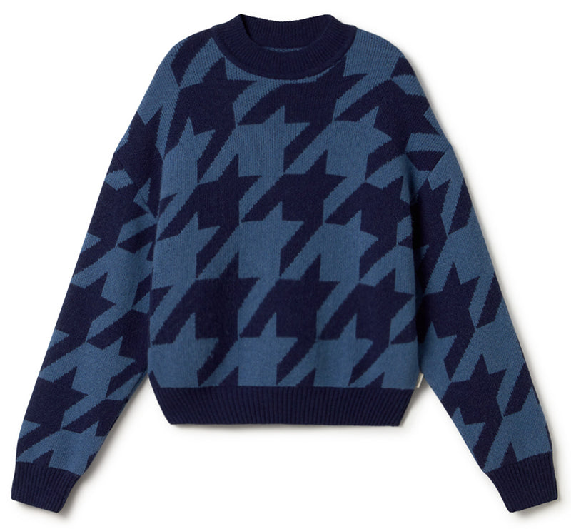 TWOTHIRDS Millisle jumper houndstooth blue women