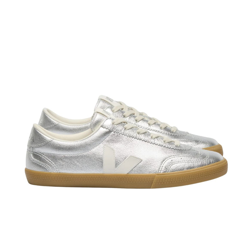 VEJA Volley leather silver white natural women