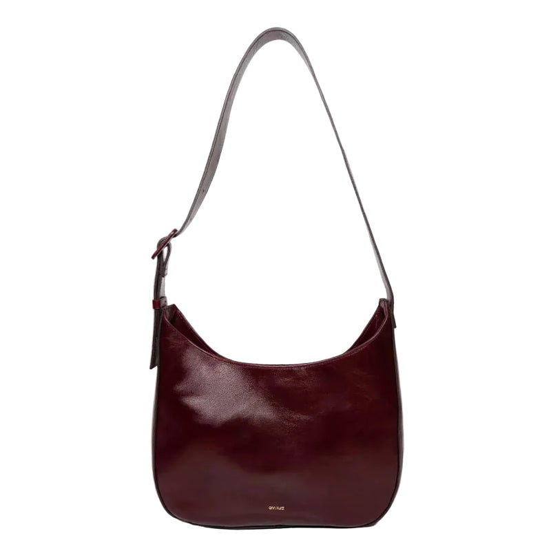 ANN KURZ Versatile hobo bag shiny nappa burgundy women