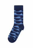 DEDICATED Sigtuna socks Waves navy black iris unisex
