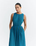 THINKING MU Kin dress windsor stripes women