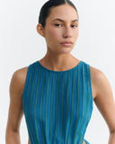 THINKING MU Kin dress windsor stripes women