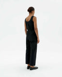 THINKING MU Raflesia seersucker jumpsuit black women