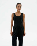 THINKING MU Raflesia seersucker jumpsuit black women