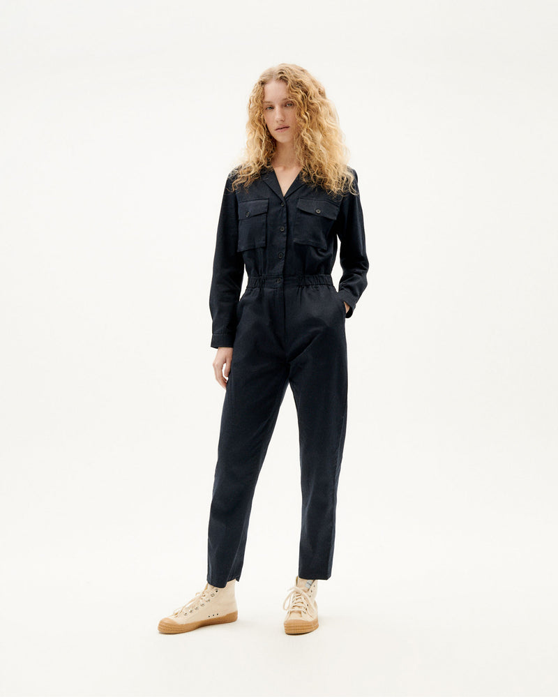 THINKING MU Hannah jumpsuit navy women