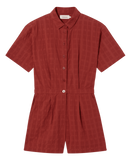 THINKING MU Orangered cuadrito Agata jumpsuit women