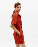 THINKING MU Orangered cuadrito Agata jumpsuit women