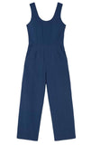 THINKING MU Raflesia seersucker jumpsuit cobalt women