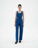 THINKING MU Raflesia seersucker jumpsuit cobalt women