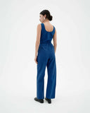 THINKING MU Raflesia seersucker jumpsuit cobalt women