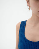 THINKING MU Raflesia seersucker jumpsuit cobalt women