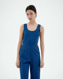 THINKING MU Raflesia seersucker jumpsuit cobalt women