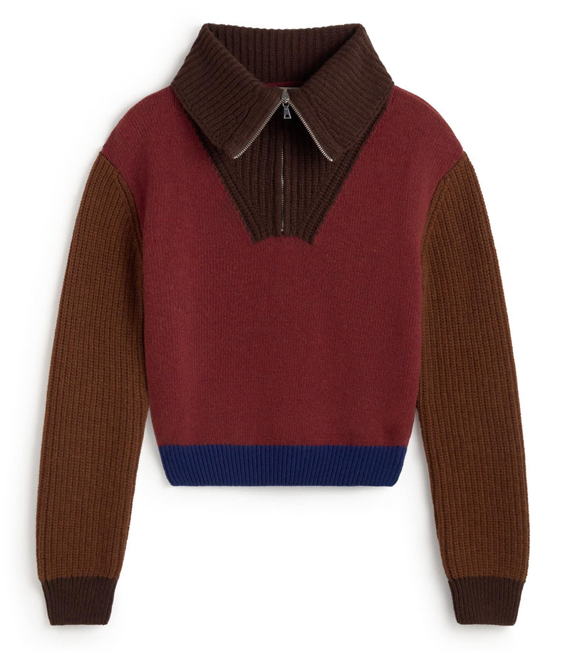 THINKING MU Tanit jumper brown block women