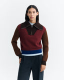 THINKING MU Tanit jumper brown block women