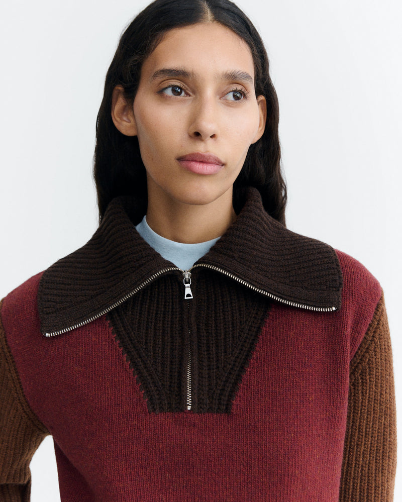 THINKING MU Tanit jumper brown block women
