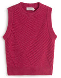 THINKING MU Kaia knitted wool vest red women