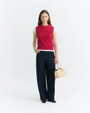 THINKING MU Kaia knitted wool vest red women