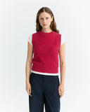 THINKING MU Kaia knitted wool vest red women