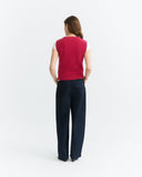 THINKING MU Kaia knitted wool vest red women