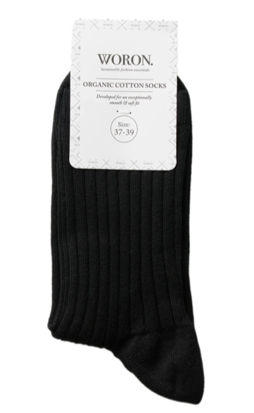 WORON Organic cotton socks black women