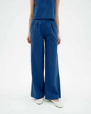THINKING MU Manolita seersucker pants cobalt women