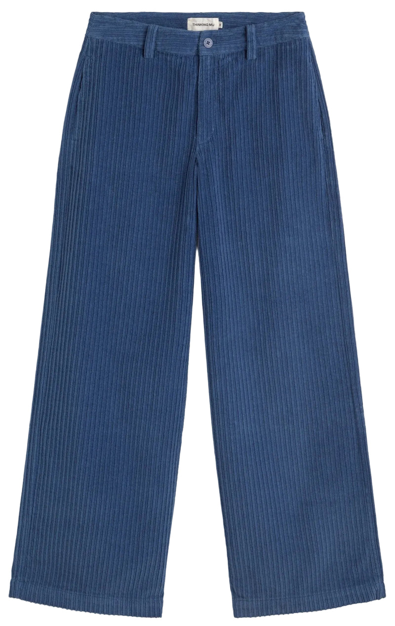 THINKING MU Serena corduroy pants delft blue women