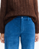 THINKING MU Serena corduroy pants delft blue women