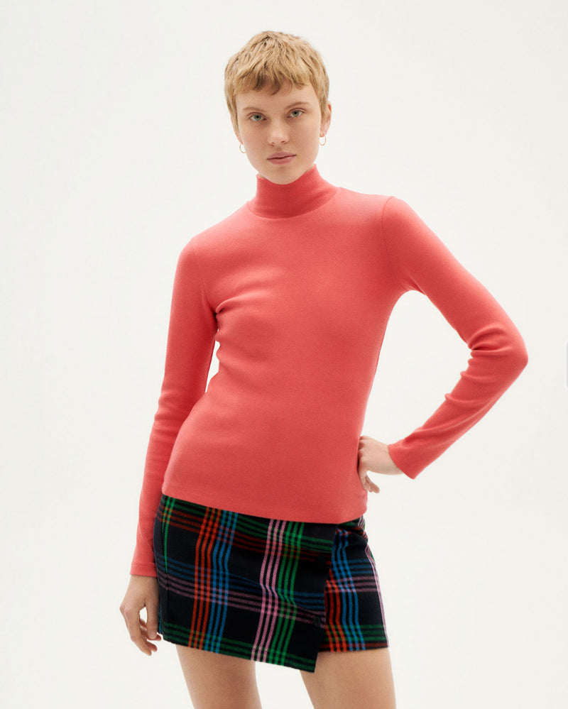 THINKING MU Aine rib longsleeve pink women