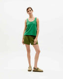 THINKING MU Hemp tank top clover green women