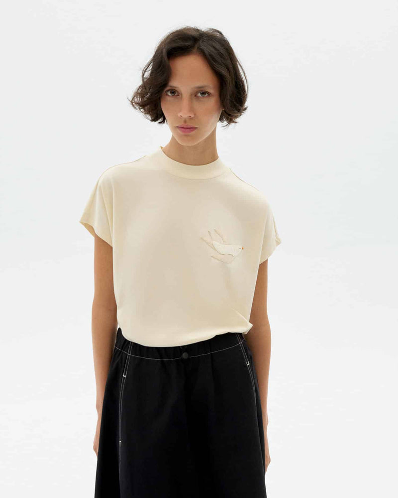 THINKING MU Volta bird t-shirt off white women